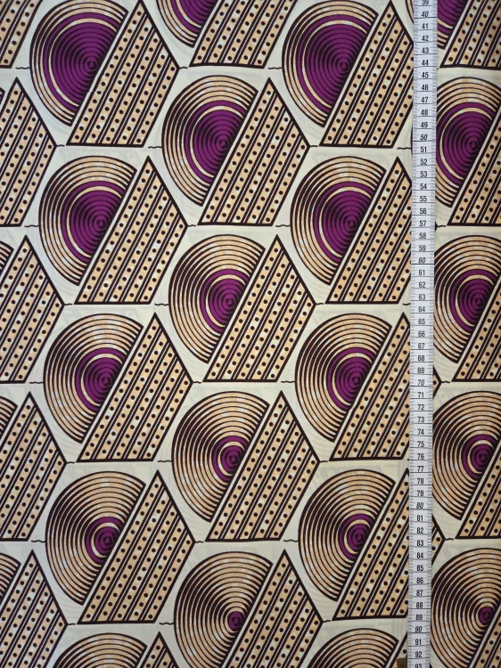 Africká Bavlněná Látka Premium - Zlatavá - J269