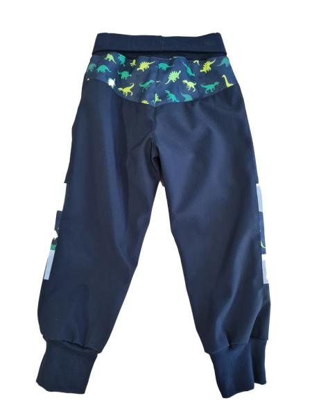 Rostoucí softshellové kalhoty, letní, motiv Dinosauři, vel 98