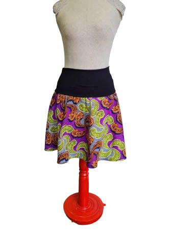 Půlkolová sukně Amina - krátká, vel 38-46, elastický pas