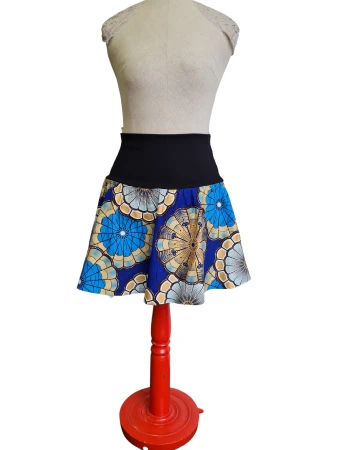 Půlkolová sukně Fatima - krátká, zlatavá, vel 38-46, elastický pas