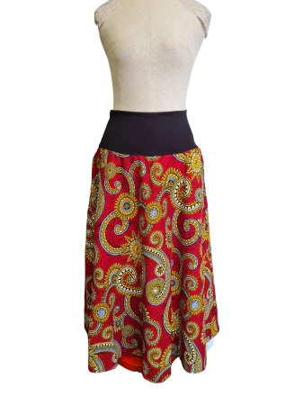 Půlkolová sukně Jibril - dlouhá, vel 38-46, elastický pas