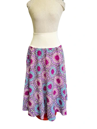 Půlkolová sukně Nala - dlouhá, vel 38-46, elastický pas