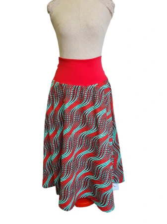 Půlkolová sukně Sanaa - dlouhá, vel 38-46, elastický pas