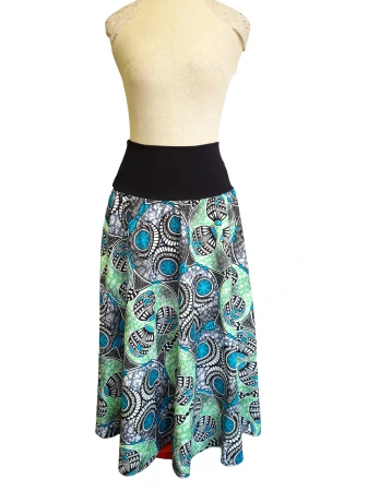 Půlkolová sukně Zuri - dlouhá, vel 38-46, elastický pas