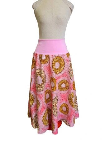 Půlkolová sukně Zahra - dlouhá, zlatavá, vel 38-46, elastický pas