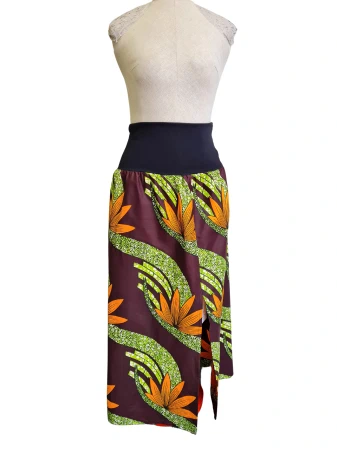 Rozšířená sukně Tarik - levý rozparek, vel 38-46, elastický pas