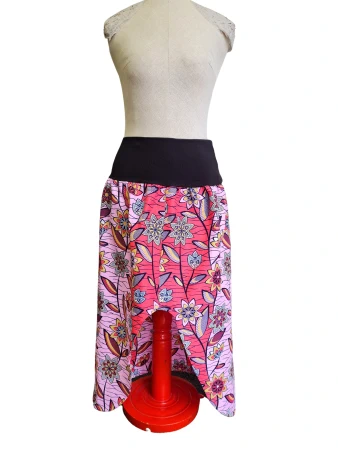 Rozšířená sukně Rafiki - kulatý rozparek, vel 38-46, elastický pas